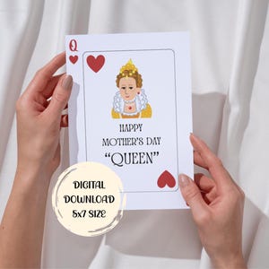 Lustige Muttertagskarte mit 13 x 20 cm PDF zum Ausdrucken und bedruckbarem Umschlag | Einzigartige Mom Spielkarte Design