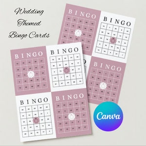 Juego de bingo para bodas, 100 tarjetas exclusivas, juego de despedida de soltera, fiesta divertida, rosa empolvado
