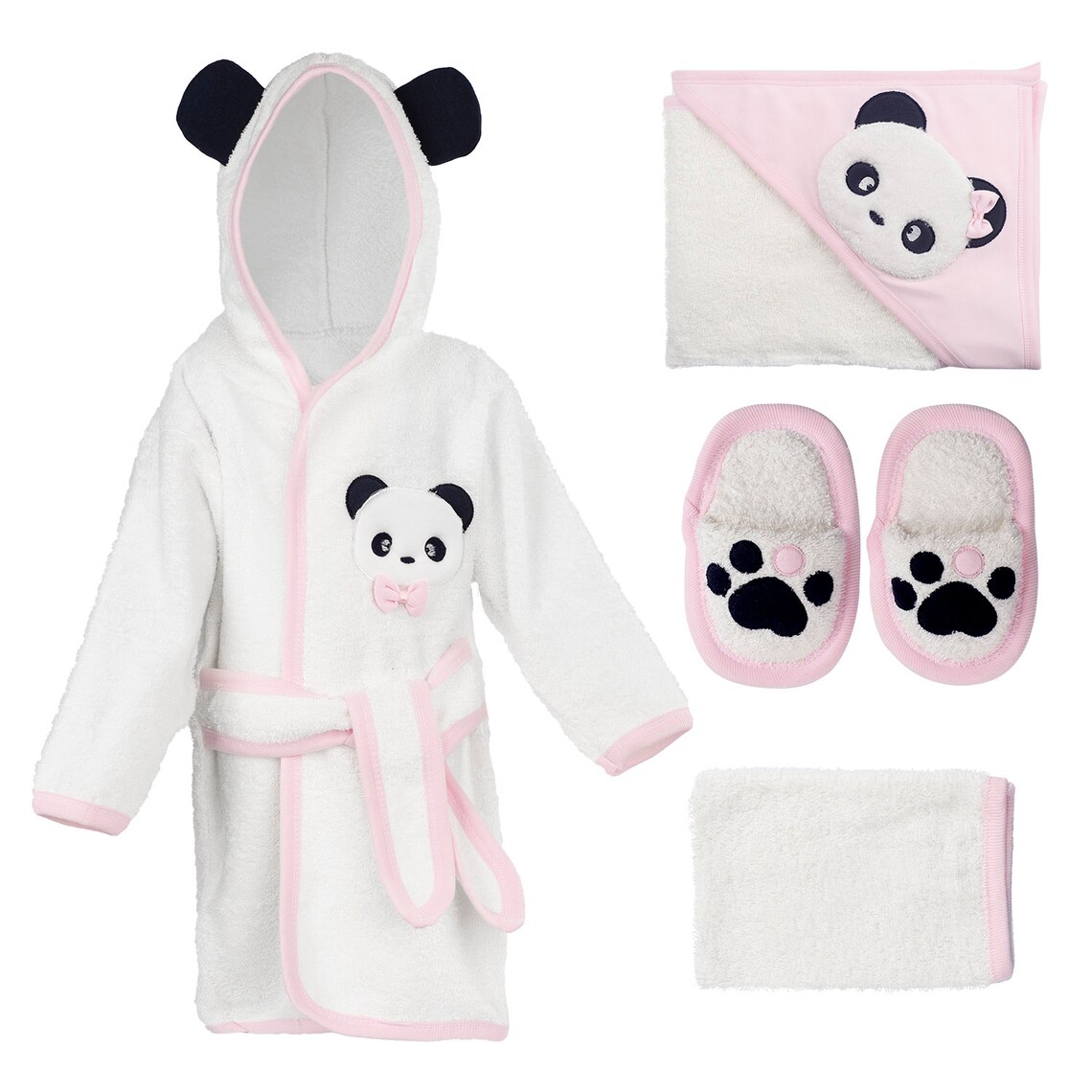 Organic Cotton Baby Bathrobe Set 018 MonthsInfant Bath Etsy