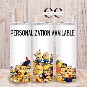 20oz minion tumbler, minions design, personalized minions, kids design for adults