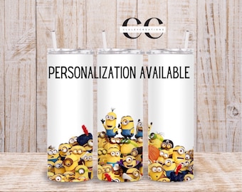 20oz minion tumbler, minions design, personalized minions, kids design for adults