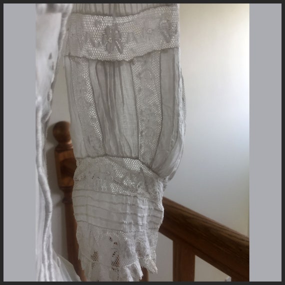 Antique Handmade Edwardian Batiste Cotton and Lac… - image 5