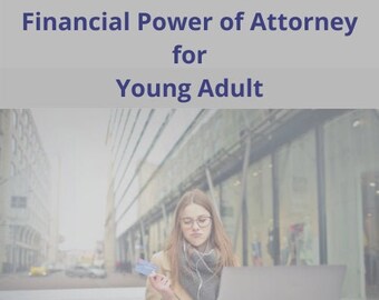 Financial Power of Attorney for Young Adult | Easy to Edit | Instant Download
