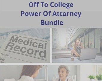 Off to College POA Bundle (HIPAA, Medical, & Financial) | Easy to Edit | Instant Download