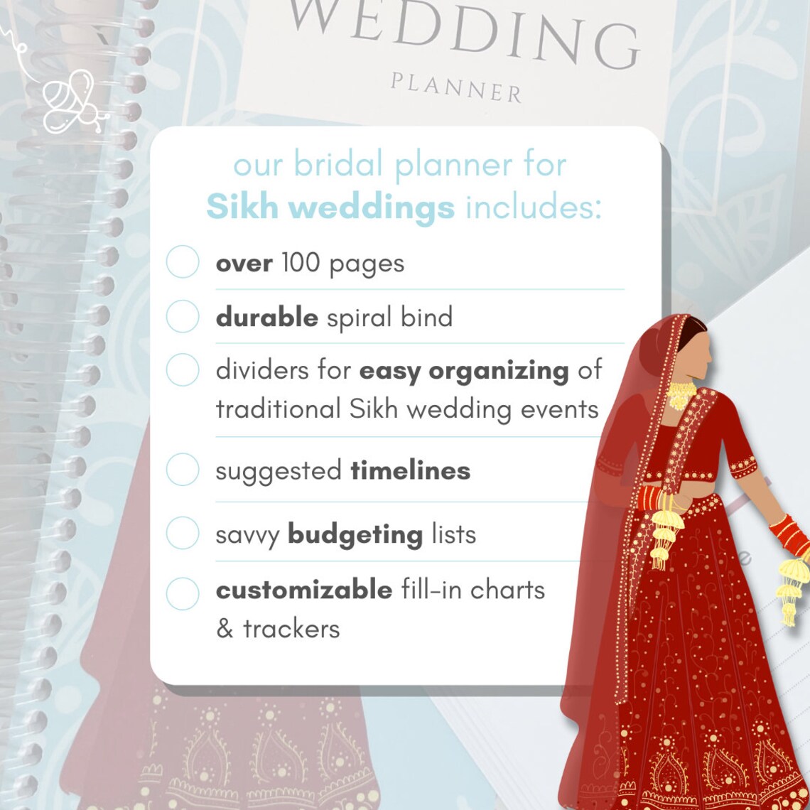 Sikh Wedding Planner Bridetobe Punjabi Wedding Gift Etsy