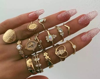 Minimalist Ring, Gold Ring, Multi-Stone Ring, Raw Stone, Minimalist Jewelry, Butterfly Ring