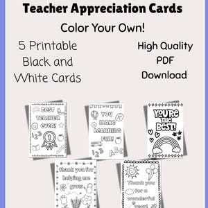 Teacher Thank You Cards: K-4 Coloring Activity (PDF)
