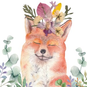 Stampa ad acquerello Zorrito Zen (Zen Fox) di alta qualità e illustrazione digitale