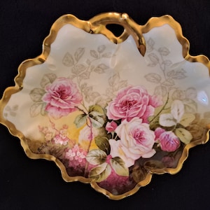 Antikes Elite Works Limoges Frankreich Rosen-Geschirrtablett