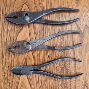 3 Pairs Vintage Drop Forged Steel Pliers