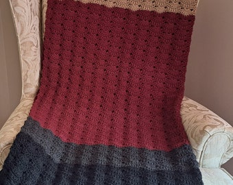 Handmade Shell Crochet Blanket 48" X 60"
