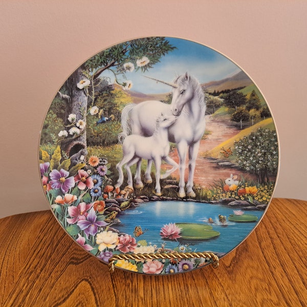 Vintage Unicorn Plate Bradford Exchange "The Magic Begins" Collector's