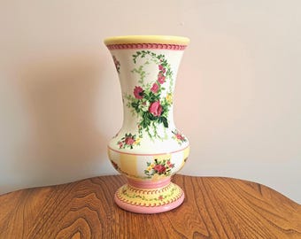 ローラ アシュレイ 花瓶 ホワイト＆ピンク (QP) - Etsy 日本