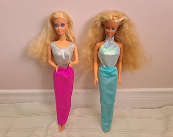 80年代/90年代ヴィンテージバービー：ティールパンツスーツ、ピンクの