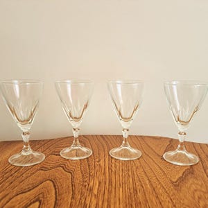 Four Vintage Stemmed Cordial Shot Glasses