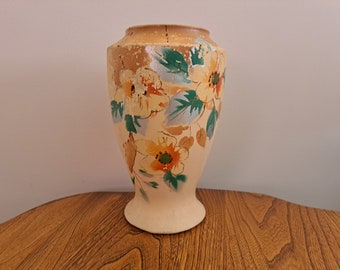 Earthenware Hand Painted Vase Chester England Pottery