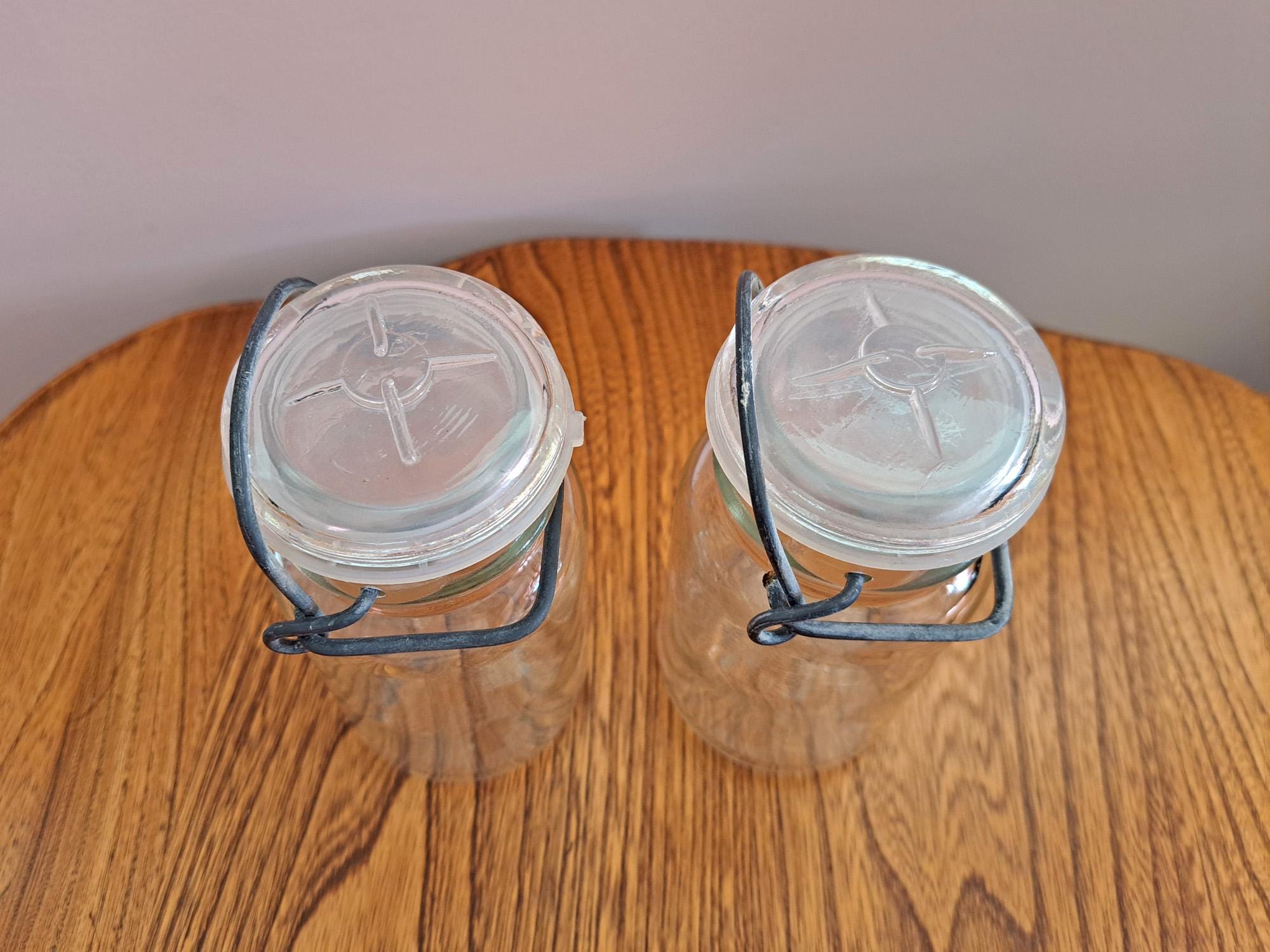 Two Vintage 1780 Glass Wire Locking Lid Storage Canning Jars - Etsy