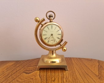 Working Antique Waltham P.S. Bartlett Model 1883 Pocket Watch On Stand