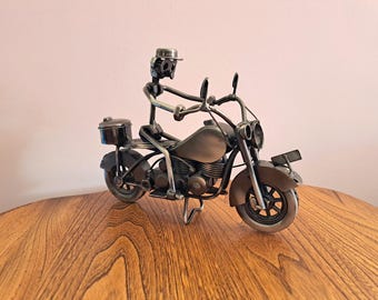 Vintage Metalwork Nuts & Bolts Biker Motorcycle Sculpture