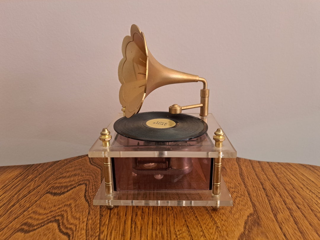 Love Story Vintage Gramophone Music Box Etsy
