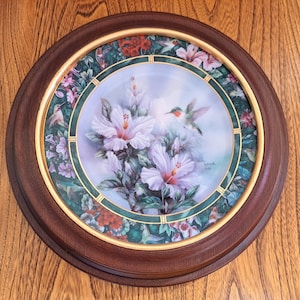 Lena Liu Ruby-Throated Hummingbird Collector Plate with Frame & COA