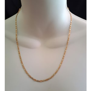 Solid 10K Valentino Chain Tri Tone Gold 3mm 20" Vintage