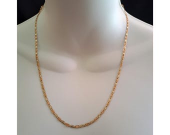 Solid 10K Valentino Chain Tri Tone Gold 3mm 20" Vintage