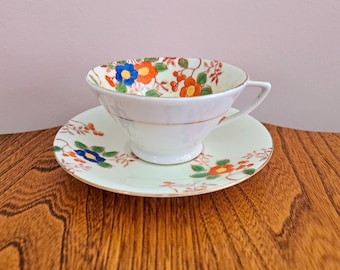 Vintage Japan Floral Tea Cup & Saucer Set