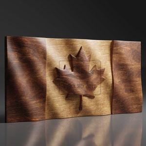 Canada Wavy Flag - CNC Files For Wood, 3D STL Model
