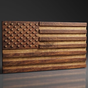 USA Flag - CNC Files For Wood, 3D STL Model