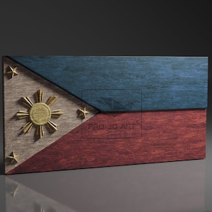 Philippines Flag - CNC Files For Wood, 3D STL Model