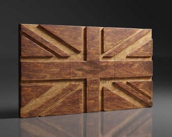 UK Flag - CNC Files For Wood, 3D STL Model