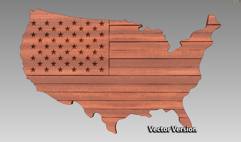 USA Flag and Map Pack CNC Files For Wood, 3D STL Models image 8