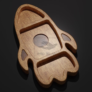 Rocket Tray - CNC Files for Wood (svg, dxf, eps, ai, pdf, stl)