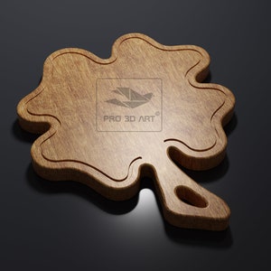 Four Leaf Clover Cutting Board - CNC files for Wood (svg, dxf, eps, pdf, ai, stl)