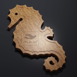 Seahorse Cutting Board - CNC files for Wood (svg, dxf, eps, pdf, ai, stl)
