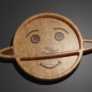 Planet Saturn Tray - CNC Files for Wood (svg, dxf, eps, ai, pdf, stl)