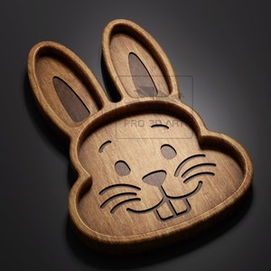Easter Bunny Tray - CNC Files for Wood (svg, dxf, eps, ai, pdf)