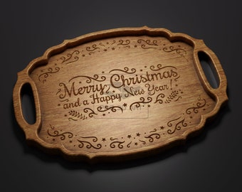 Christmas Tray - CNC Files for Wood (svg, dxf, eps, ai, pdf)