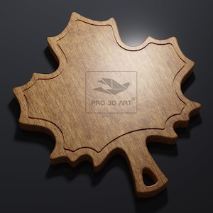 Maple Leaf Cutting Board - CNC files for Wood (svg, dxf, eps, pdf, ai, stl)