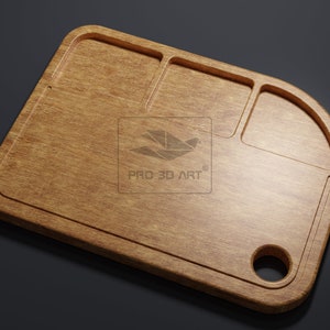 Cutting Board V1 -  CNC files for Wood (svg, dxf, eps, pdf, ai, stl)