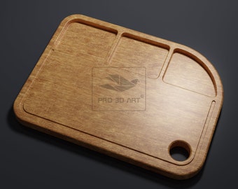 Cutting Board V1 -  CNC files for Wood (svg, dxf, eps, pdf, ai, stl)