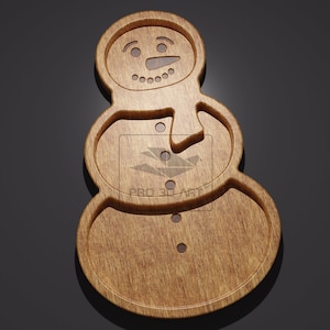 Snowman Tray - CNC Files for Wood (svg, dxf, eps, ai, pdf, stl)