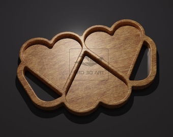 3 Hearts Tray - CNC Files for Wood