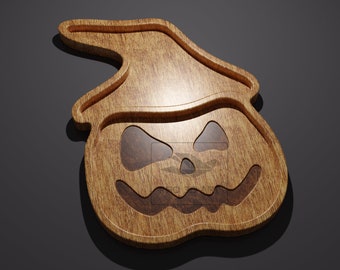 Pumpkin Tray V3 - CNC Files for Wood (svg, dxf, eps, ai, pdf, stl)