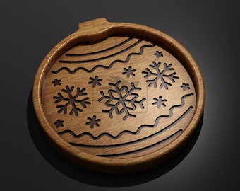 Christmas Ball Tray - CNC Files for Wood (svg, dxf, eps, ai, pdf)