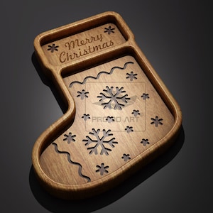 Christmas Sock Tray - CNC Files for Wood (svg, dxf, eps, ai, pdf)