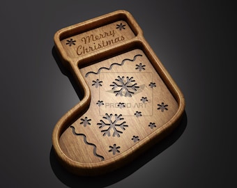 Christmas Sock Tray - CNC Files for Wood (svg, dxf, eps, ai, pdf)