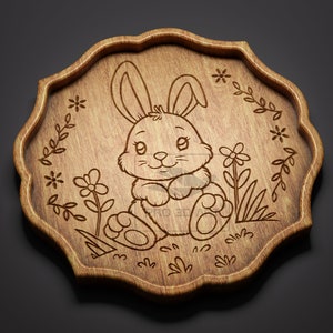 Easter Bunny Tray - CNC Files for Wood (svg, dxf, eps, ai, pdf)