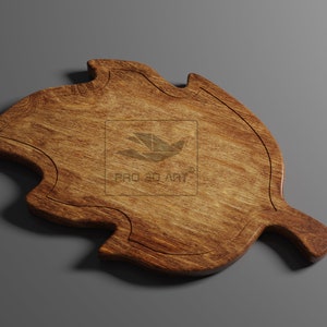 Leaf Cutting Board - CNC Files for Wood (svg,dxf,eps, ai, pdf, stl)